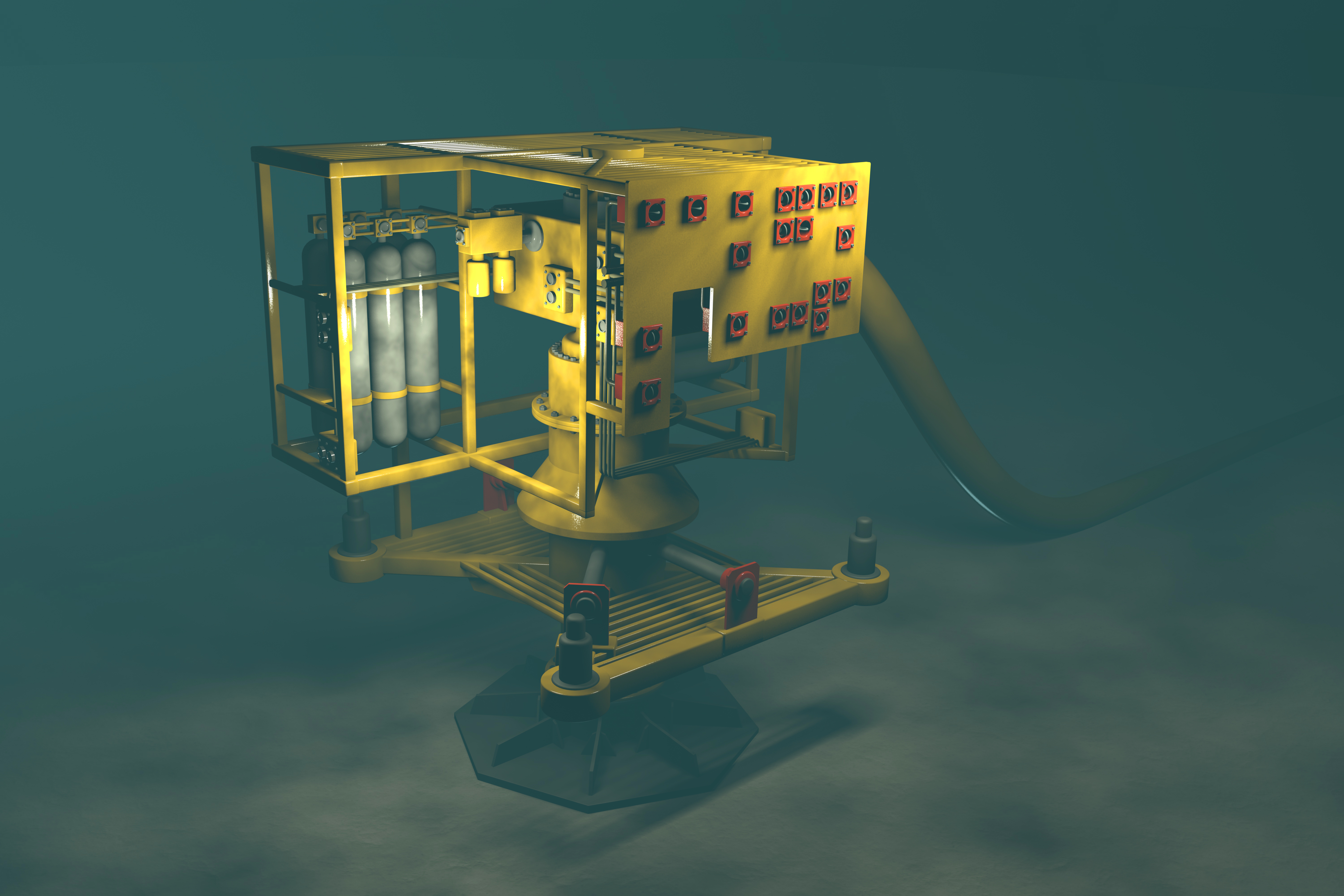 ROV inspecting oil and gas